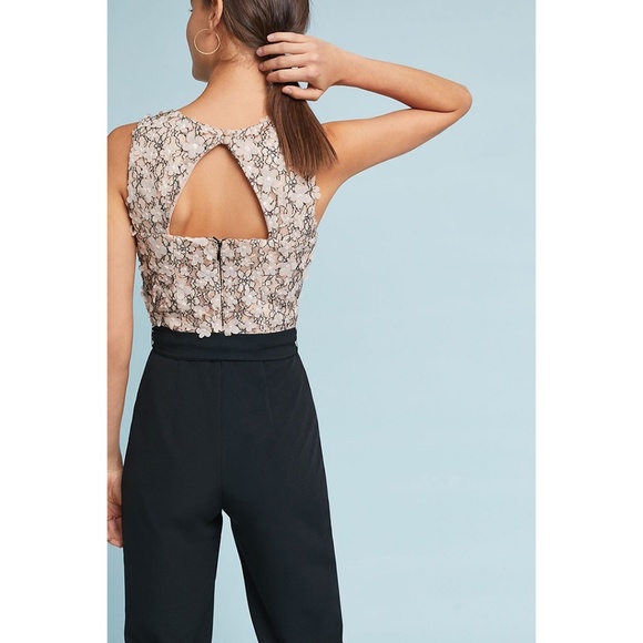 Anthropologie Eva Franco Amelia Jumpsuit Lace Floral Back Cutout - Picture 2 of 4